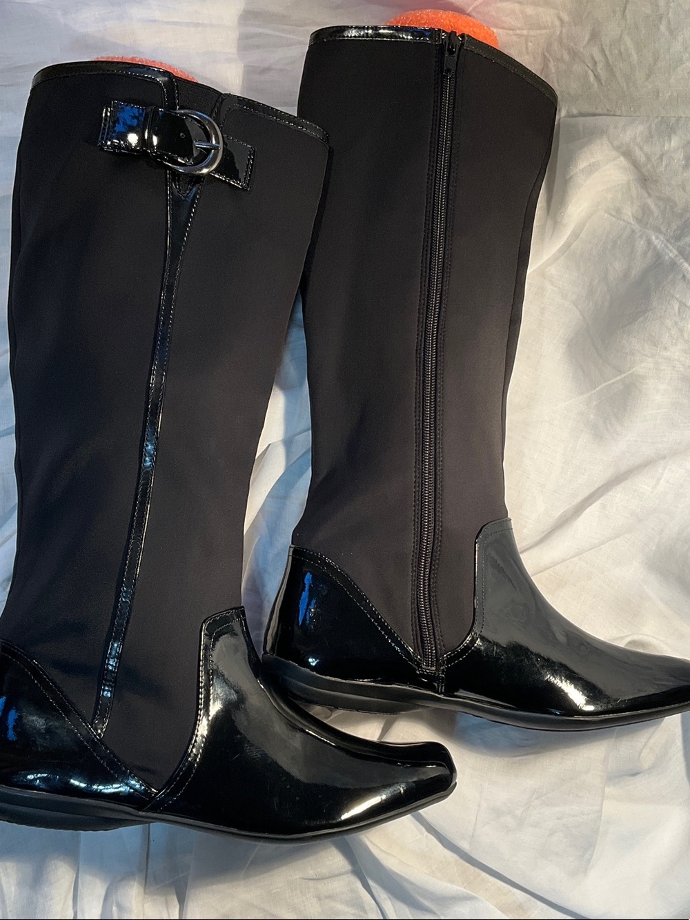 Mootsies Tootsies Black Patent Accent Boots